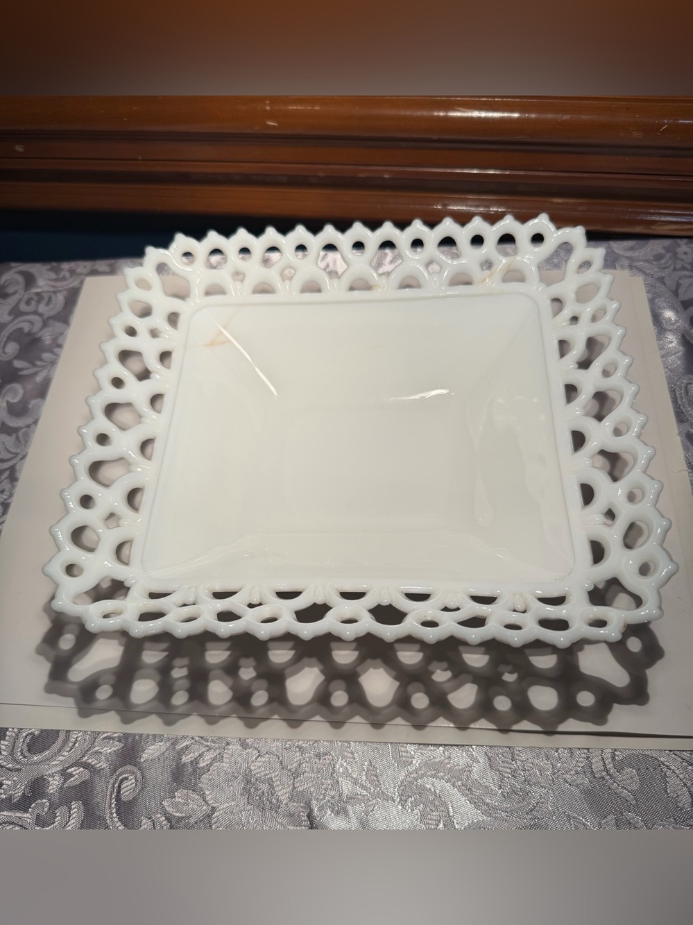 Vintage Westmorland, Milk Glass, Compote Low Footed Rectangle